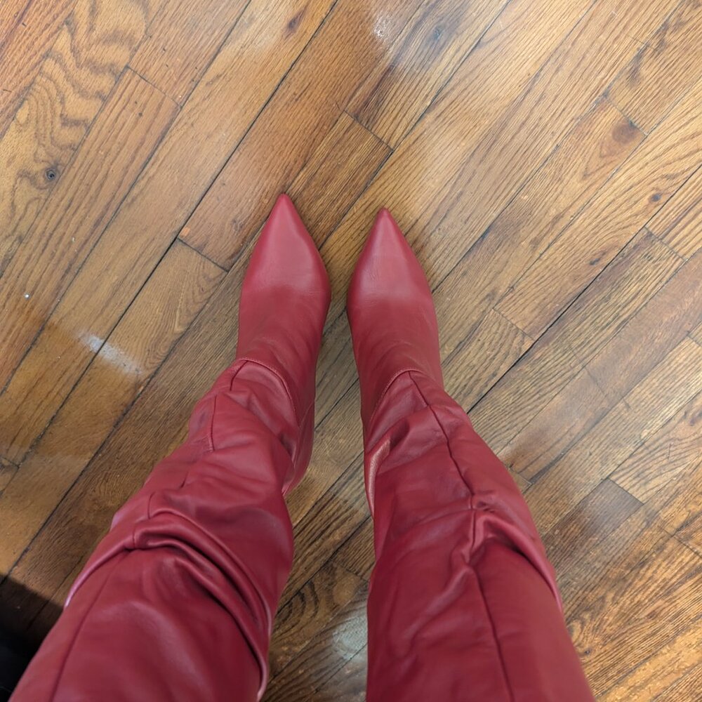 Red high boots